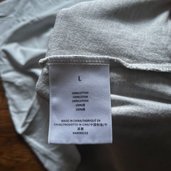 Essentials Fear of God Spell Out Logo T-Shirt Men's L Light Grey Short Sleeve - Picture 7 of 10